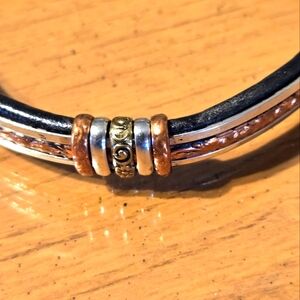 Mens mixed metal bracelet